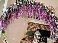 img 1 attached to Pink Artificial Fake Wisteria Vine Rattan Hanging Garland Silk Flowers String Home Party Wedding Decor 43.2 Feet (12 Pack) review by Matt Lewis