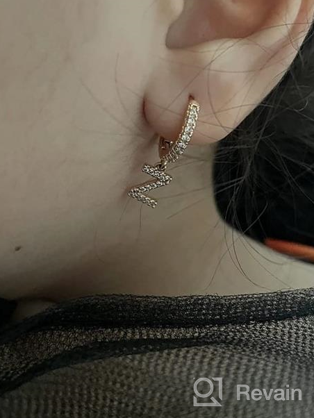 img 1 attached to 925 Sterling Silver Initial Earrings - 💎 Perfect Hypoallergenic Jewelry Gifts for Girls and Women review by Victoria Bryant