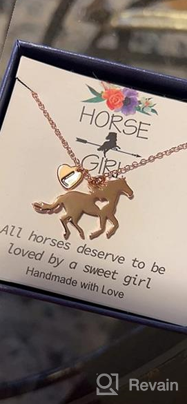 img 1 attached to Dainty Horse Necklace for Girls: Stainless Steel Heart Pendant Initial Jewelry for Horse Lovers review by Melisa Byers