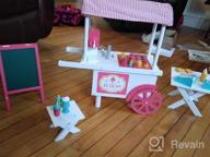 img 1 attached to Playtime By Eimmie 18 Inch Doll Furniture - Hot Dog Food Cart And Dolls Accessories - Wooden Playsets - Fits American, Generation, My Life & Similar 14”-18” Girl Dolls Stuff - Girls Toys review by Sam Bauer