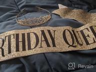 img 1 attached to Birthday Royalty: The Perfect "Birthday Queen" Sash & Rhinestone Tiara Kit For Women'S 21St And 30Th Birthday Celebrations (Gold Glitter With Black Lettering) review by Dennis Wood