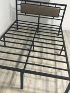 img 1 attached to Mecor Metal Full Size Bed Frame With Black Upholstered Faux Leather Headboard / Vintage Style Platform Bed / Strong Metal Slats Support / Easy Assembly - Full Size, Black review by Rachel Lott
