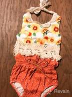 img 1 attached to Adorable Backless Sunflower Romper Set For Trendy Baby Girls! review by Kari Vena