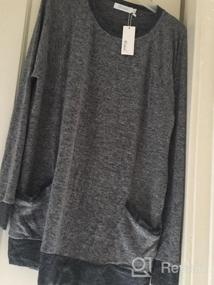 img 5 attached to Женская толстовка с цветными блоками и длинными рукавами, туника с карманами, свободная блузка, рубашка