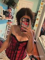 img 1 attached to Floral Lace Black Corset: Overbust Waist Cincher For Women'S Bustier Top review by Alexandra Johnson