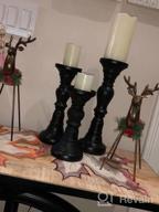 картинка 1 прикреплена к отзыву Stylish And Versatile: Set Of 3 Resin Pillar Candle Holders For Elegant Home Decoration And Gifts For Weddings In Black от Darren Boogie