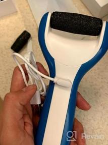 img 5 attached to Blue Electric Foot Scrubber Pedicure File - Waterproof Callus Remover For Hard Skin & Dead Skin On Heels, 3 Roller Heads Included!