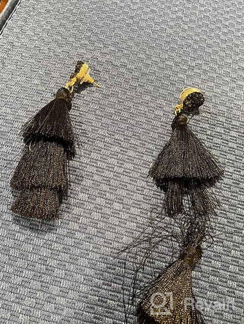 img 1 attached to 16 Pairs Bohemian Acrylic, Rattan, and Resin Earrings for 🌿 Women and Girls - Leaf Dangle, Mottled Hoop, and Gift Jewelry review by Chelsea Miller