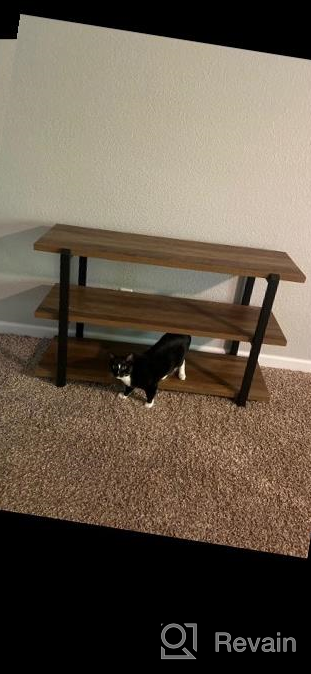 img 1 attached to Rustic FOLUBAN Console Table With 3-Tier Open Shelf, Industrial Entryway Sofa Table For Living Room, Easy Assembly - Oak 55 Inch review by Kyle Deel