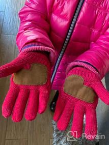 img 3 attached to Детские вязаные перчатки с противоскользящим покрытием и сенсорными пальцами C.C.: теплые и функциональные!