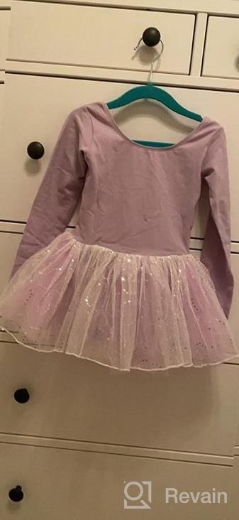 img 1 attached to Girls Ballet Leotard With Tutu Skirt Dance Dress Ballerina Outfit Long Sleeve review by Kelly Frerking