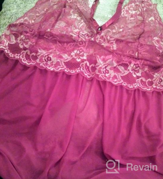 img 1 attached to Plus Size L-5XL JuicyRose Open Back Lingerie Babydoll Sleepwear Lace review by Kyle Lawrence