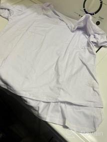 img 5 attached to Удобные женские повседневные однотонные футболки с v-образным вырезом на лето - Базовые футболки свободного кроя от DUTUT