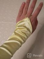 img 1 attached to Fingerless 23" Long Bridal Satin Gloves Over The Elbow In 20 Colors review by Sandra Edwards