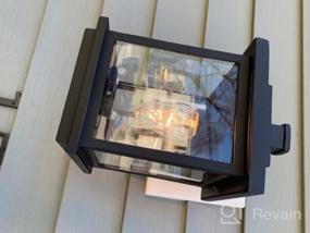 img 5 attached to Farmhouse Style Outdoor Wall Lantern - LALUZ Rectangle Porch Lights, A03156 Matte Black Finish With Clear Glass And Anti-Rust Coating, Weather-Proof Fixture For Front Door, Patio, Yards, And Garage