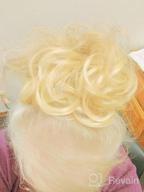 img 1 attached to Light Brown Mix Natural Blonde Synthetic Messy Bun Hair Piece Curly Large Scrunchies Extensions Tousled Updo Hairpieces For Women Girls review by Joel Gumbiner