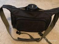 img 1 attached to Canon Nikon Sony Panasonic FujiFilm Olympus Pentax DSLR Camera Bag, Evecase Large Vintage Canvas Messenger SLR Shoulder Strap Case - Gray review by Bryan Murphy