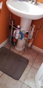 img 5 attached to Under-The-Sink Bathroom Quality Pedestal Storage Rack With 2 Shelves & Hand Towel Bar, Chrome Plated