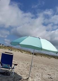 img 7 attached to Portable 6.5Ft Beach Umbrella With Sand Anchor And Tilt Aluminum Pole, UV 50+ Sun Shelter, Carry Bag Included - Ideal For Beach, Patio, Garden And Outdoor Activities By UHINOOS