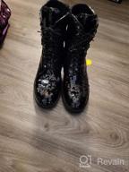 img 1 attached to Lace-Up Glitter Combat Boots For Women: Chunky Heeled Sequin Ankle Booties By Caradise review by Kayla Walker