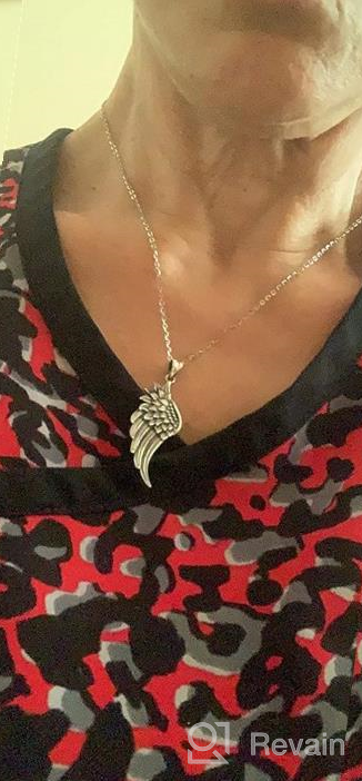 img 1 attached to 👼 925 Sterling Silver Angel Wing Necklace with 18" Chain - Beautiful Guardian Angel Pendant for Women and Girls, Charm Jewelry review by Elaine Williams