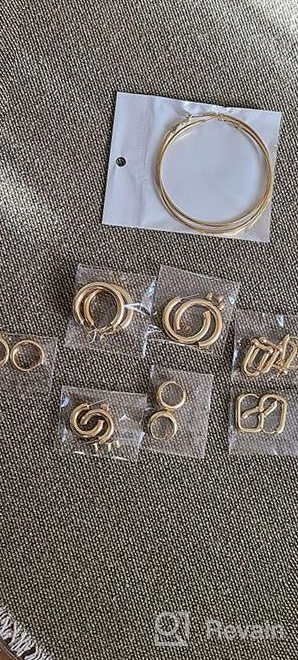 img 1 attached to 14K Gold Small Chunky Huggie Hoop Earrings for Women, Stainless Steel Mini Big Hoop Earrings for Girls review by Kim Knowles