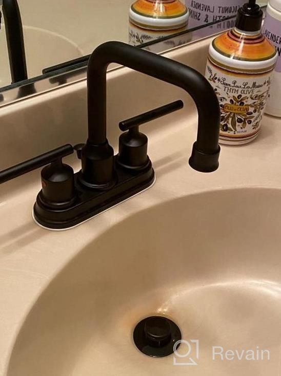 img 1 attached to Contemporary Chrome Bathroom Faucet With Lift Rod Drain Stopper And High Arc Brass: 4 Inch Centerset 2-Handle Lavatory Sink Faucet For Commercial Or Residential Use review by Garon Tafolla