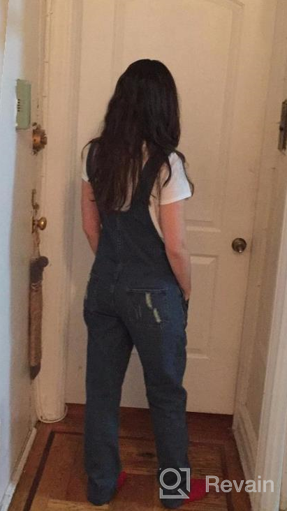 img 1 attached to Anna-Kaci Womens Distressed Denim Overalls With Tapered Leg And Pockets review by Teresa Becker