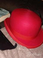img 1 attached to GEMVIE Men Vintage Feather Top Hat Roll Up Bowler Hat Party Costume Accessory Red review by Phillip Ellis