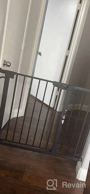 img 1 attached to Cumbor Black Baby Gate: Mom'S Choice Award Winner For Safe And Secure Dog And Toddler Proofing review by Justino Pratama