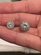 img 1 attached to Chic Cubic Zirconia Halo Stud Earrings: Glamorous Fashion Jewelry for Women & Men review by Laura Arnett