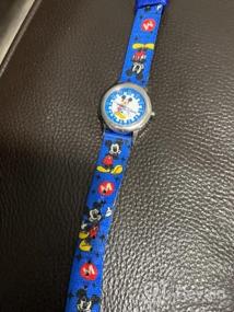 img 5 attached to Disney Kids' W000022 Time Teacher Stainless Steel Watch: Stylish Design with Blue Nylon Band