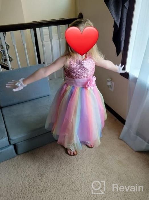 img 1 attached to Rainbow Sequin Tutu Dress For Flower Girls: Ideal For Birthday Parties, Pageants And Special Occasions, By JerrisApparel review by Mitch Emmel
