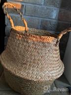 img 1 attached to Small Seagrass Belly Basket By BlueMake - Perfect For Storage, Plant Pot, Laundry, Picnic & Grocery! review by Mario Haan