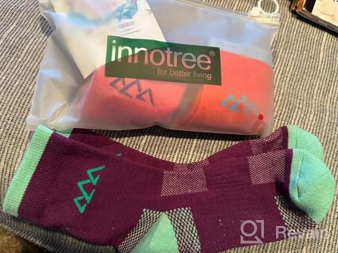 img 1 attached to 🧦 innotree 3-Pack Women's Merino Wool Hiking Socks: Half Cushioned, Moisture-Wicking Thermal Socks for Hiking, Quarter Crew Style review by Muhamed Hogan