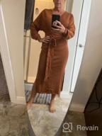 img 1 attached to VamJump Women's V-Neck Sweater Dress - Casual Batwing 👗 Sleeve Wrap Front, Backless, and Tie Waist - Bodycon Dress review by Greg Lockhart