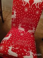 img 1 attached to GoodtoU Chair Covers For Dining Room Christmas Stretch Dining Chair Protector Slipovers Christmas Decorations (Set Of 4,Snowman) review by Michael Jackson