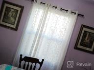 img 1 attached to Navy Blue Semi Sheer Floral Embroidery Faux Linen Curtains - 52 X 63 Inch 2 Panels review by Kenny Shaver