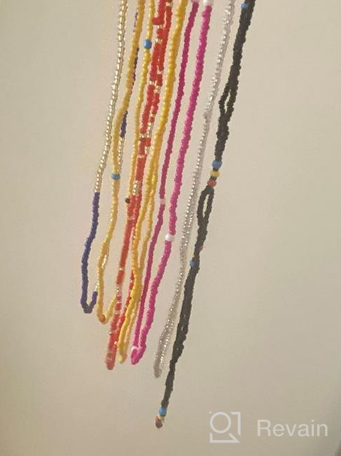 img 1 attached to African Waist Beads for Women: Stretchy 🧘 Belly Beads Chain with Charms for Effective Weight Loss review by Greg Horn