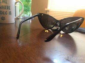 img 5 attached to Polarized Cateye Sunglasses UV Protection Retro Vintage Frame Street Fashion Shades ShadyVEU