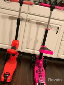 img 6 attached to 🛴 Adjustable Height Kick Scooter for Kids Ages 3-5 (Suitable for 2-12 Year Old) | Foldable with Removable Seat | LED Light Wheels, Rear Brake | Wide Standing Board | Ideal for Outdoor Activities, Boys/Girls
