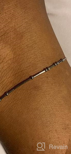 img 1 attached to 👣 Stylish Morse Code Adjustable Anklets for Women: Silver Beach Jewelry Gifts for Her review by Nick Moo