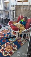 img 1 attached to Grassman Hammock Chair Macrame Swing, Macrame Indoor Outdoor Hanging Chair Swing Handmade Knitted Mesh Two Person review by Phillip Samuel