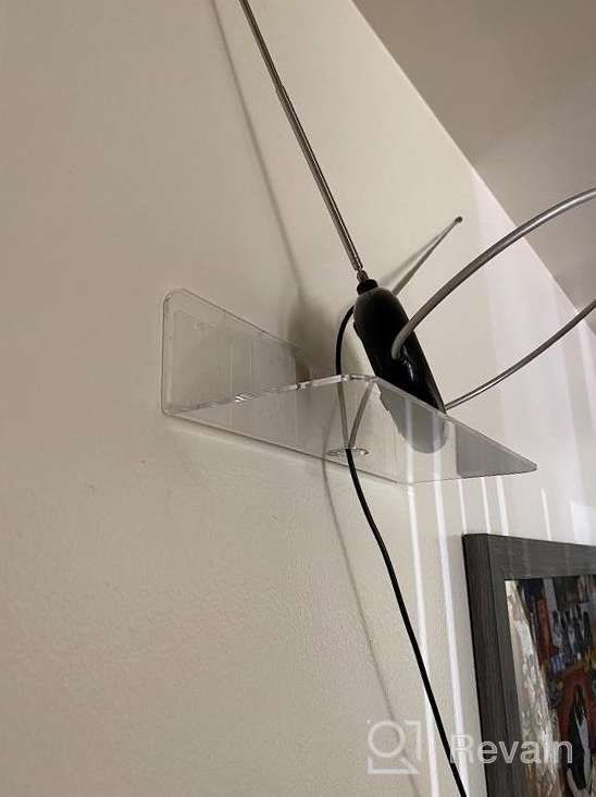 img 1 attached to OAPRIRE Acrylic Wall Floating Shelves Set Of 2 - Easily Expand Wall Space - 12 Inch Clear Wall Shelves For Bathroom, Kitchen, Bedroom, Office - Adhesive Shelf With Cable Clips review by Desiree Jones