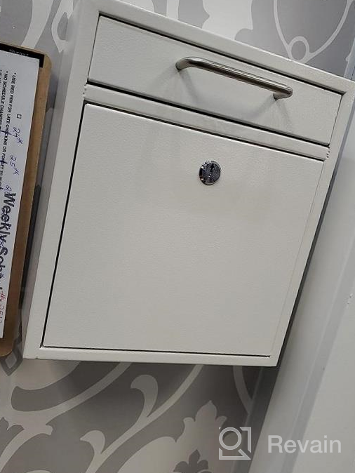 img 1 attached to 📬 KYODOLED Outdoor Steel Key Lock Mailbox: Secure Wall Mount Box for Keys & Mail, Blue Large - 12Hx 10.51Lx 4.68W Inches review by Brian Shakey