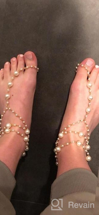 img 1 attached to Add Elegance To Your Beach Wedding Look With Bienvenu Pearl Anklet Chain Bracelet Set review by Lisa Zimmerman