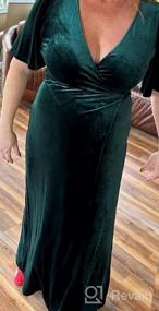 img 7 attached to Women'S V Neck Velvet Maxi Dress Wrap Split Bell Sleeve Bridesmaid Cocktail Party Gown
