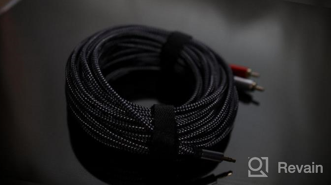 img 1 attached to 3.5Mm To RCA Audio Cable, Morelecs Nylon-Braided 3.5Mm To 2RCA Audio Auxiliary Stereo Y Splitter Cable, Double-Shielded, Heavy Duty 3.5Mm Male To 2 RCA Male Stereo Audio Adapter Cable - 20 Feet review by Justino Pratama