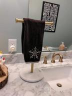 img 1 attached to KES SUS304 Stainless Steel Towel Rack With Marble Round Base T-Shape Hand Towel Holder Stand For Bathroom Vanity Countertop, Brushed Finish BTH205S10-2 review by Margaret Scott