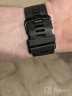 img 1 attached to Soft Silicone Replacement Watch Band For Garmin Vivoactive HR Sports GPS Smart Watch - Compatible With Adapter Tools - BLACK By NotoCity review by Aaron Hawk